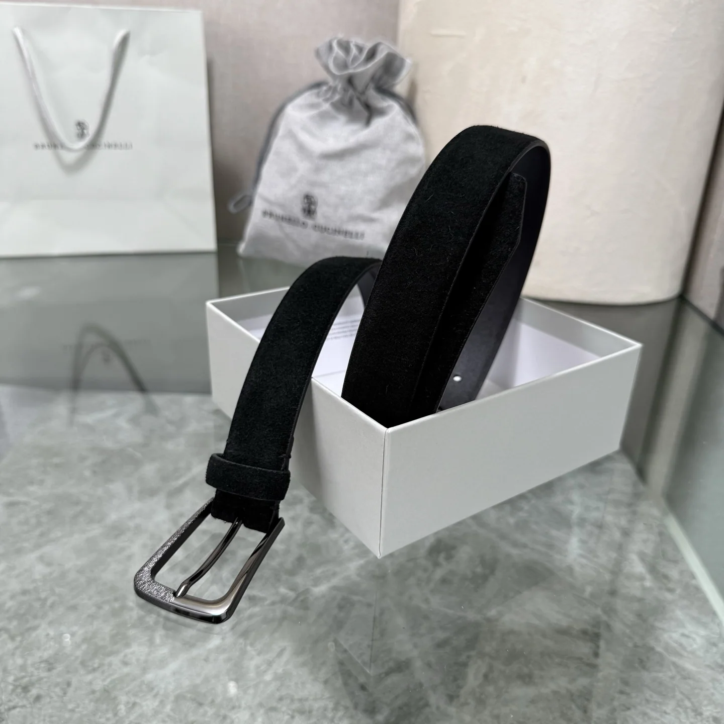브루넬로쿠치넬리 와이드 소가죽 벨트 상세 이미지 6