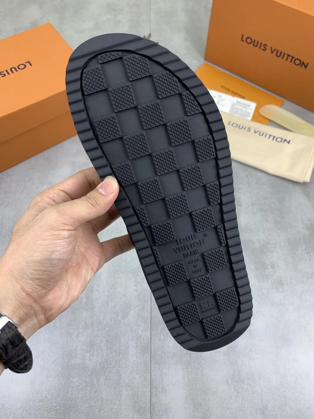 루이비통 데님 가죽 샌들 상세 이미지 9