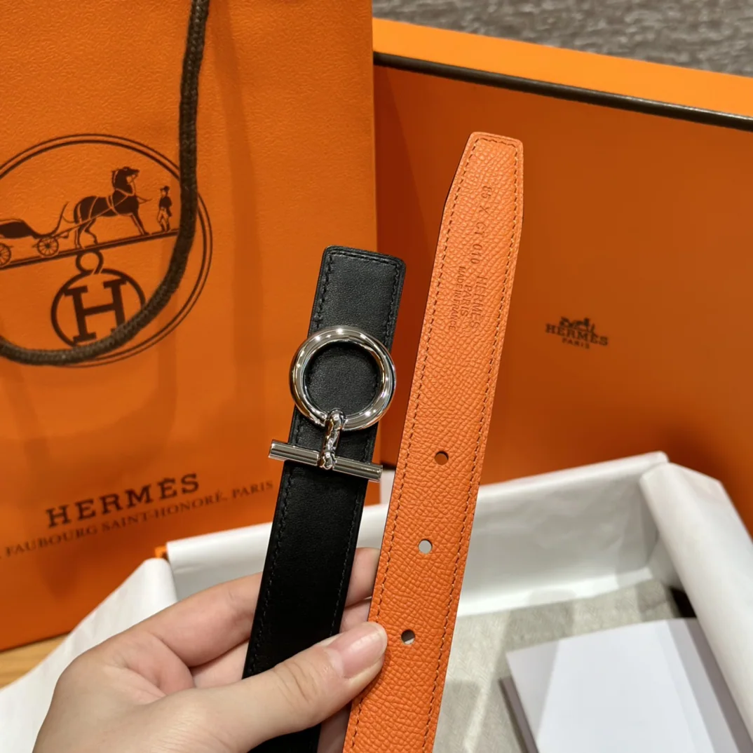 에르메스 셰느당클 버클 여성 가죽 벨트 상세 이미지 8