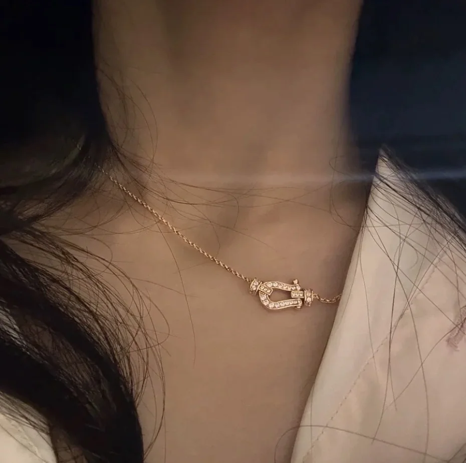셀린느 하프 다이아몬드 브레이드 스털링 실버 목걸이 상세 이미지 4
