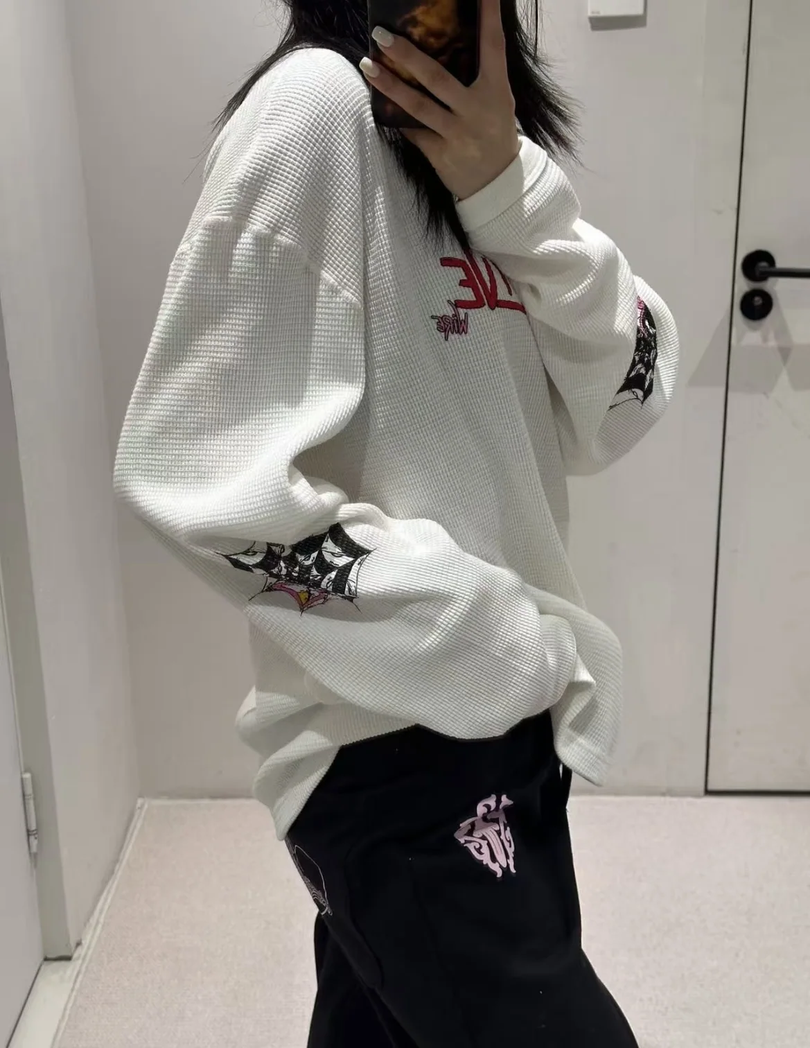 크롬하츠 투슬리브 스파이더 와플 긴팔 티셔츠 상세 이미지 2