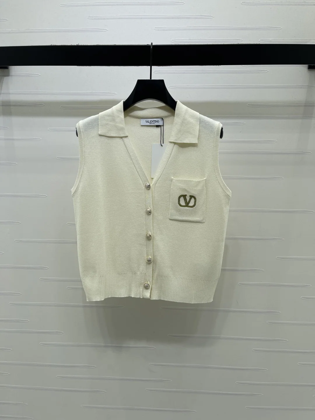 발렌티노 카라 장식 니트 베스트 여성 자켓 상세 이미지 2