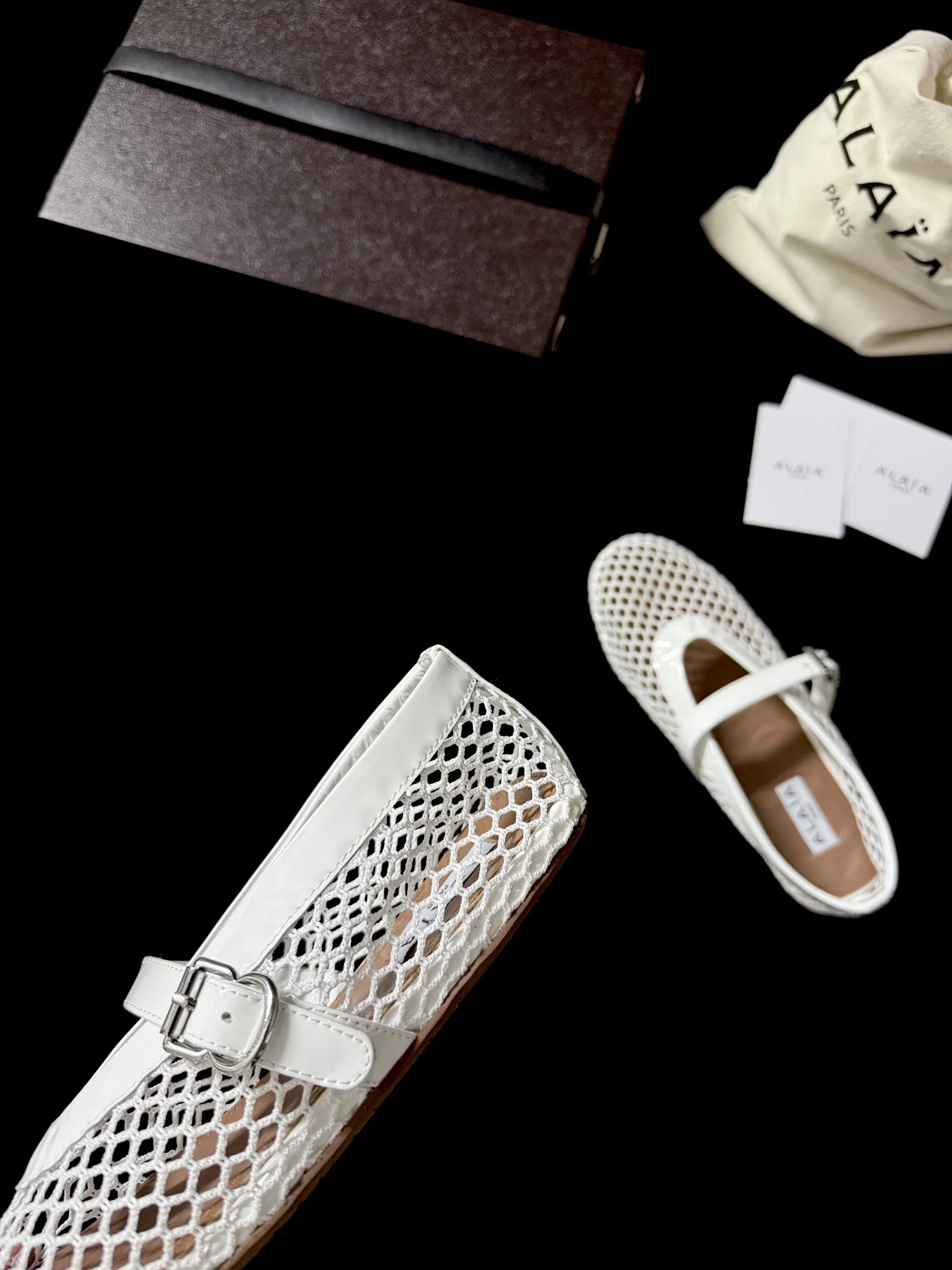 알라이아 골드 실버 글리터 메시 메리제인 상세 이미지 8