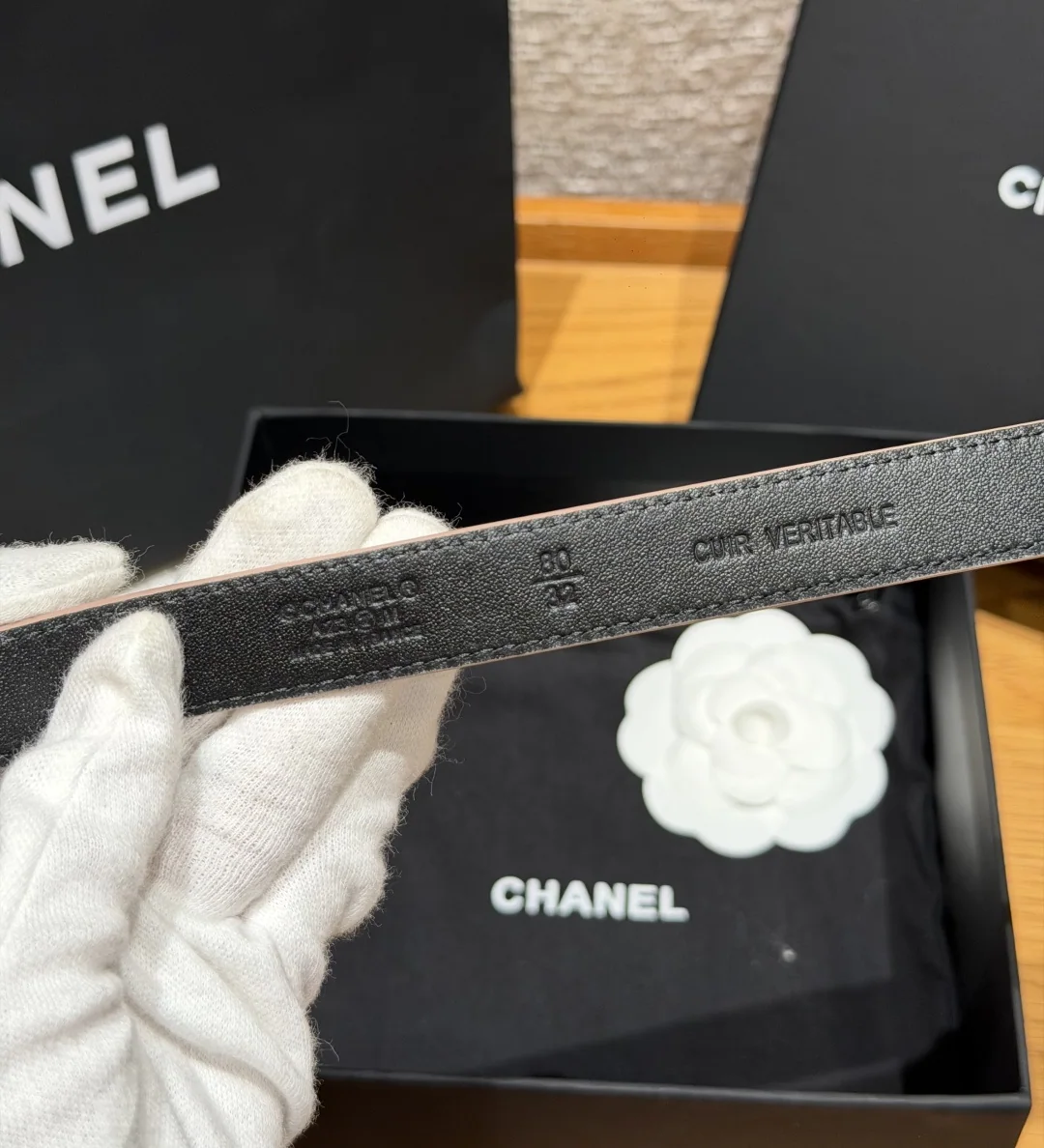 샤넬 퀼팅 램스킨 20mm 벨트 상세 이미지 5