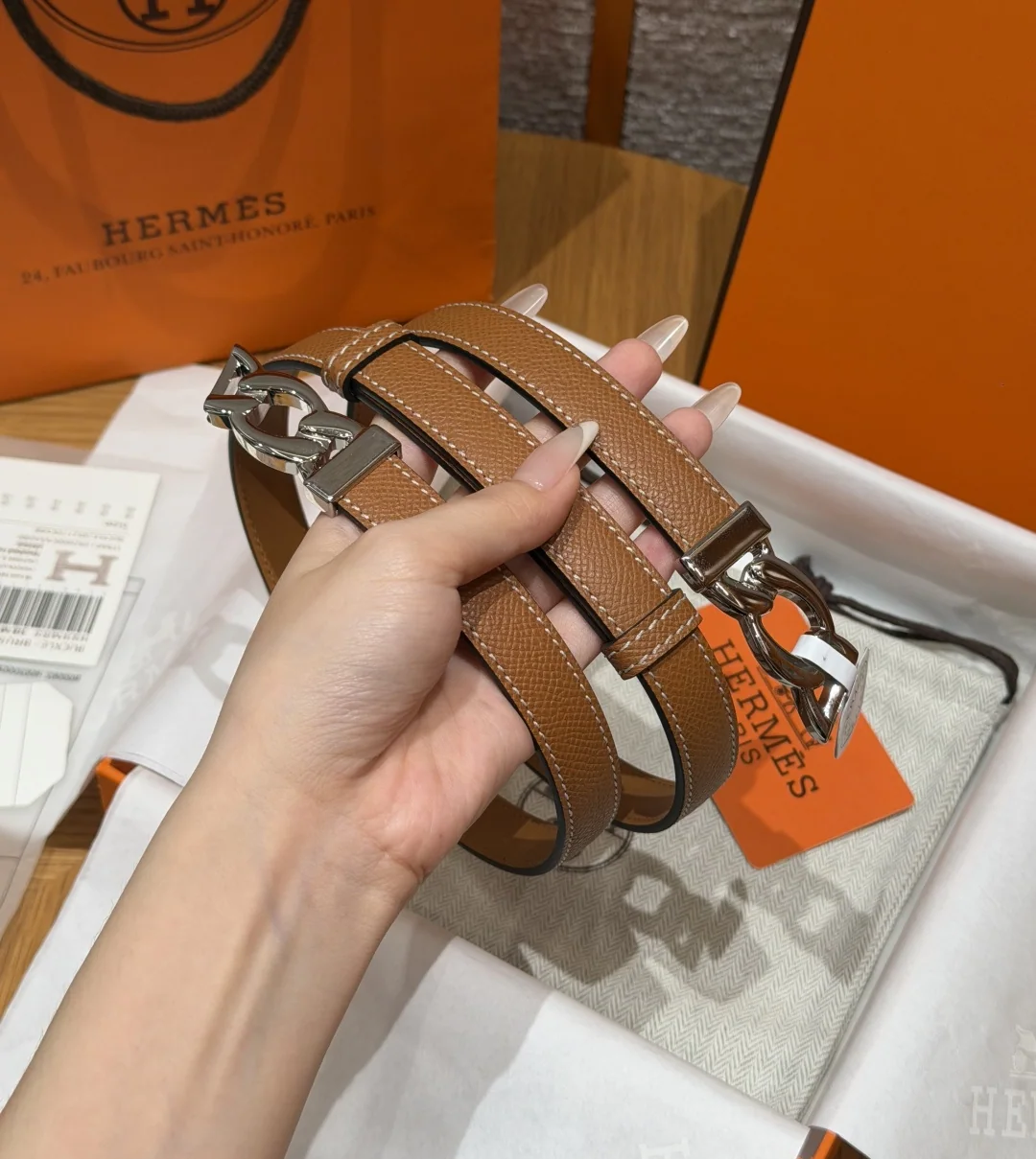 에르메스 H 앵커 체인 18mm 앱송 가죽 벨트 상세 이미지 2
