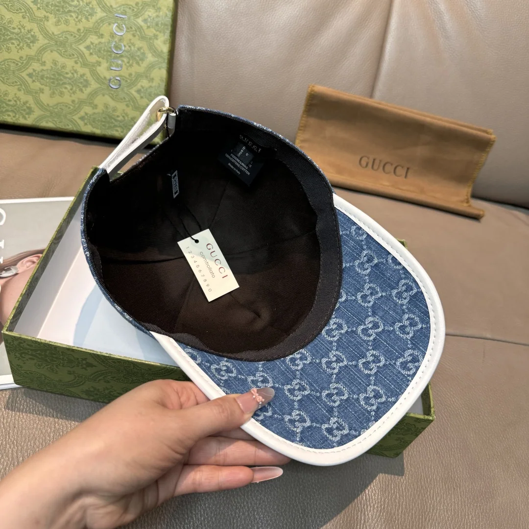 구찌 더블 G 데님 자카드 베이스볼 캡 상세 이미지 6