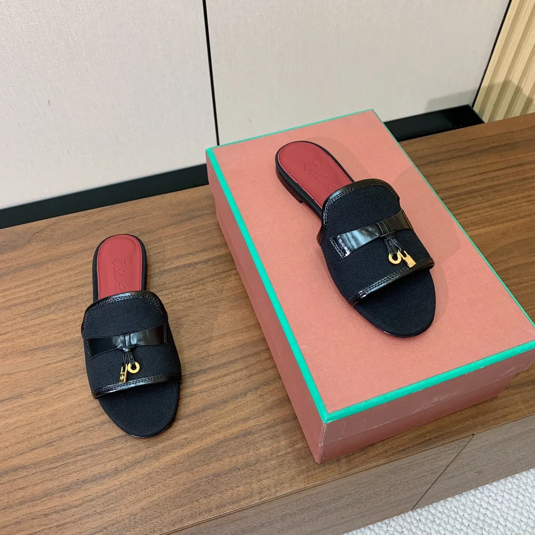 로로피아나 컬러 블록 플랫 샌들 상세 이미지 6