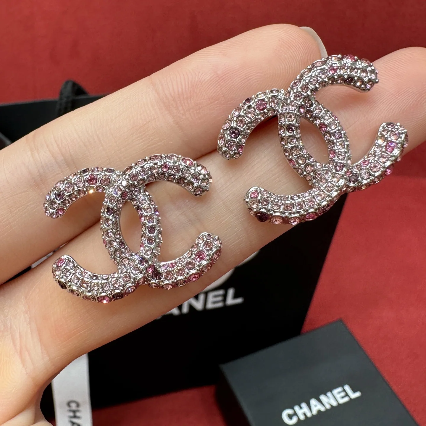 샤넬 더블 C 다이아몬드 스터드 귀걸이 178503