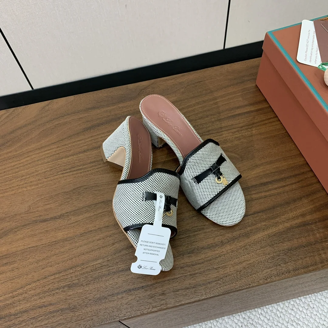 로로피아나 컬러 블록 미드힐 뮬 상세 이미지 5