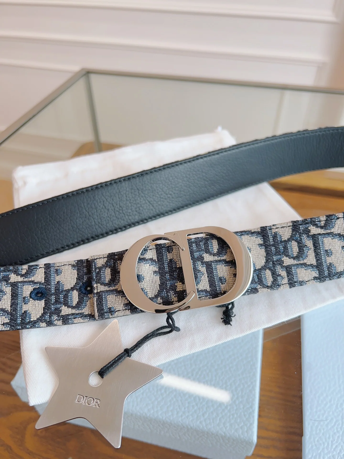 디올 오블리크 캔버스 가죽 벨트 상세 이미지 6