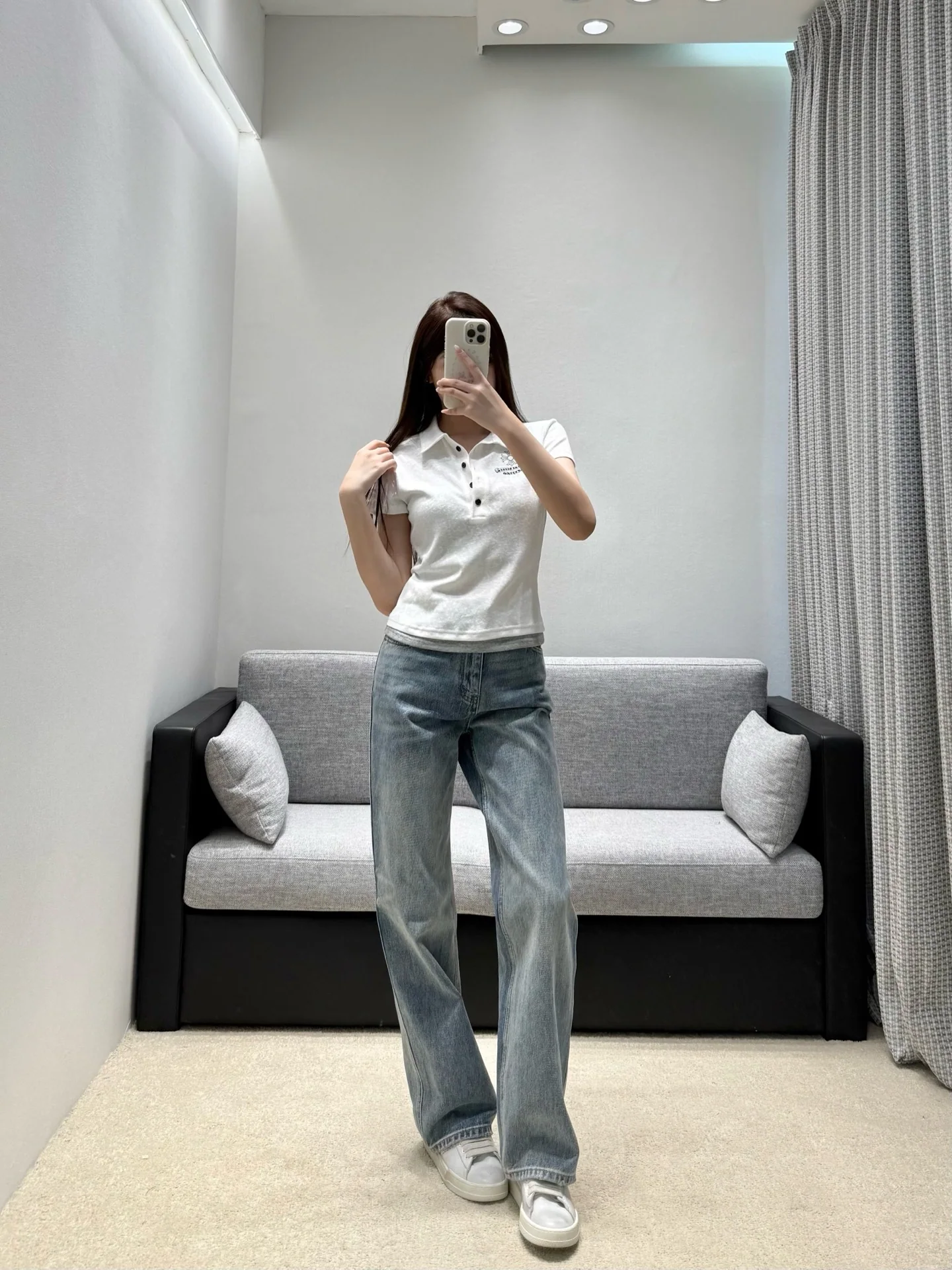 크롬하츠 여성 크롭 반팔 폴로셔츠 상세 이미지 4