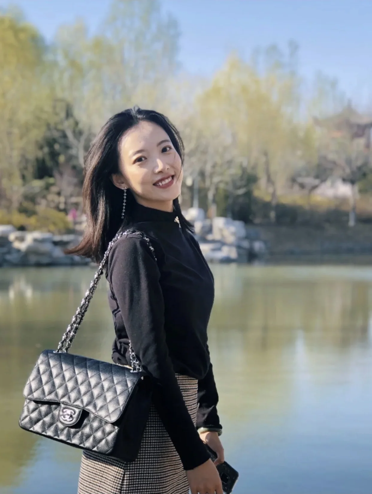 샤넬 점보 클래식 플랩 블랙 실버 데님 가방 상세 이미지 6