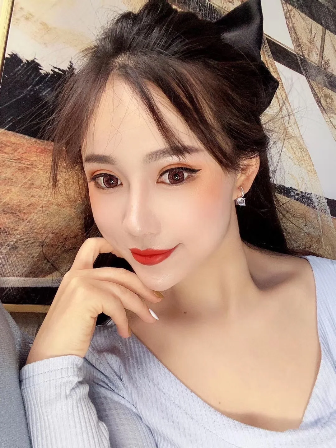 그라프 스퀘어 다이아몬드 스터드 귀걸이 상세 이미지 6