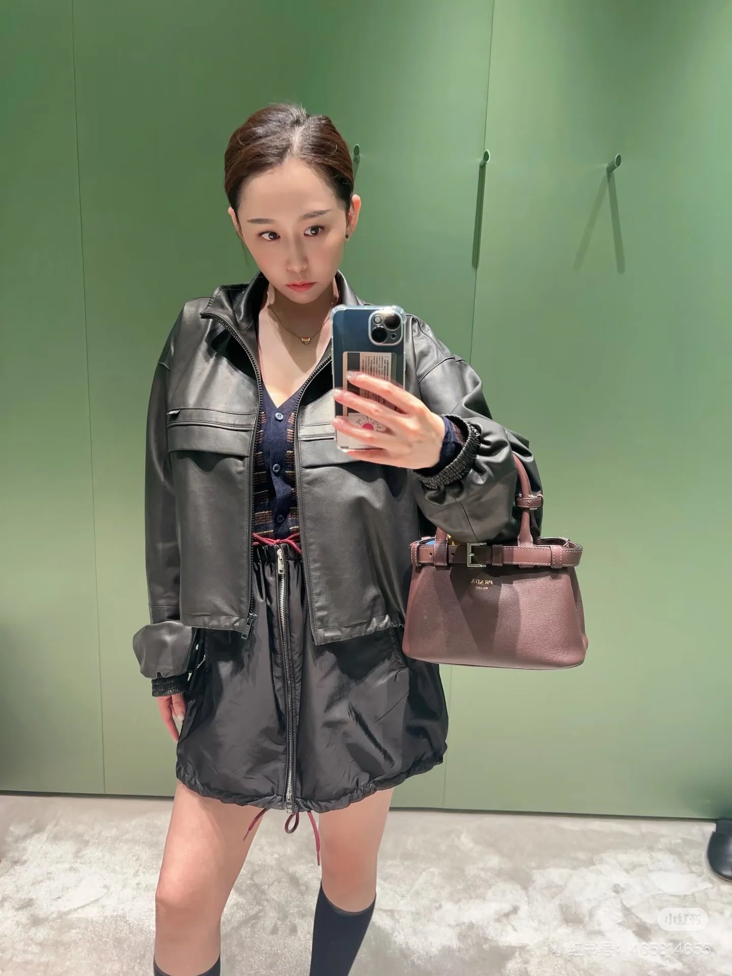 프라다 나일론 드로스트링 미니스커트 상세 이미지 6