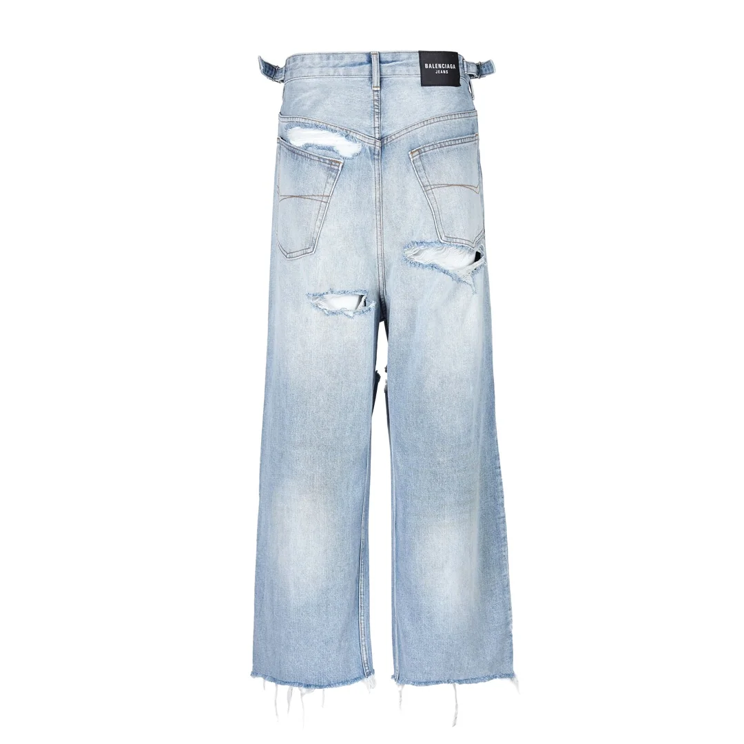 발렌시아가 워싱 가죽 블루 남성 청바지 레플리카 46921 Balenciaga 상세 이미지 2