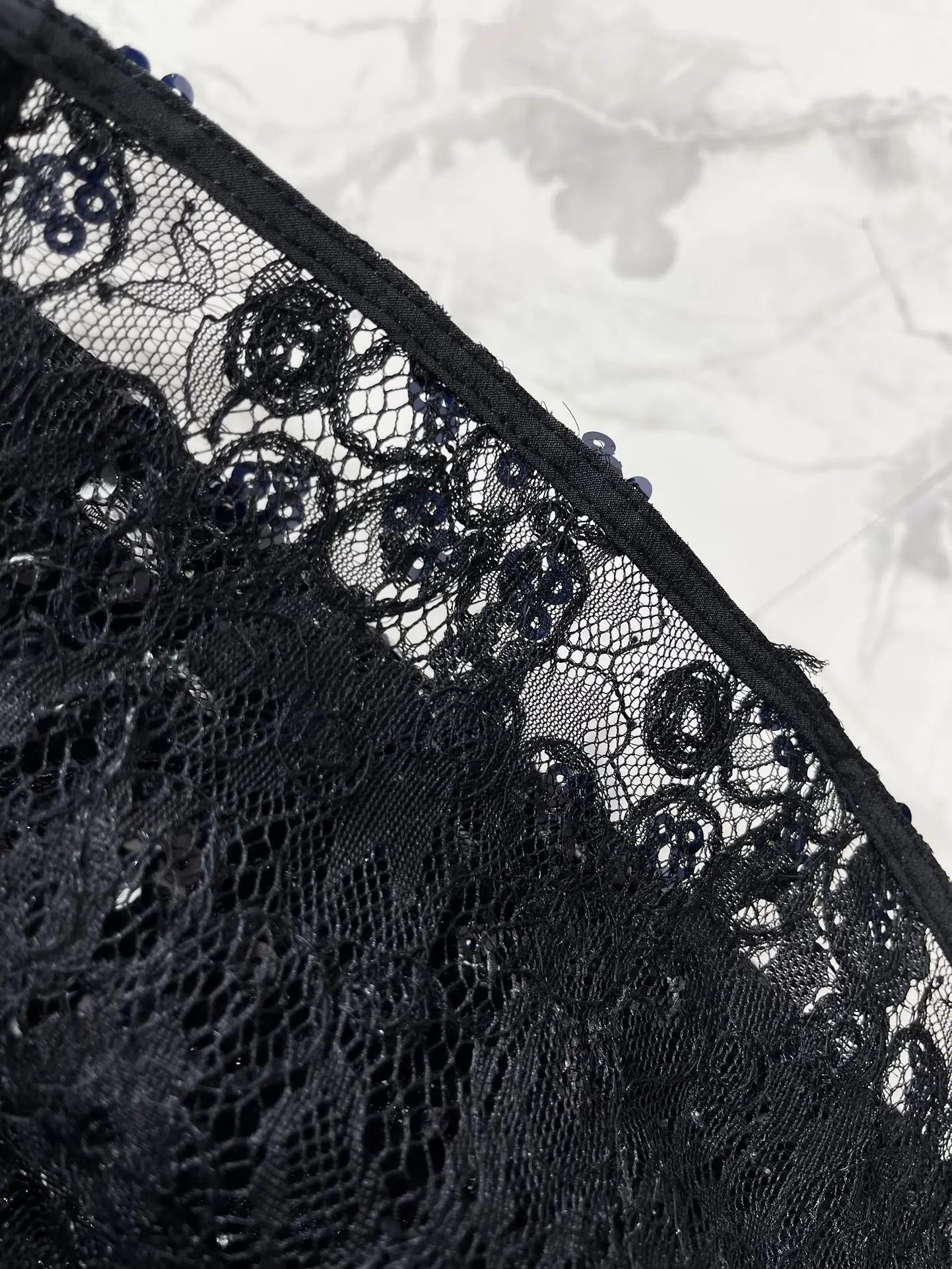 생로랑 레이스 스팽글 카라 긴팔 셔츠 상세 이미지 8