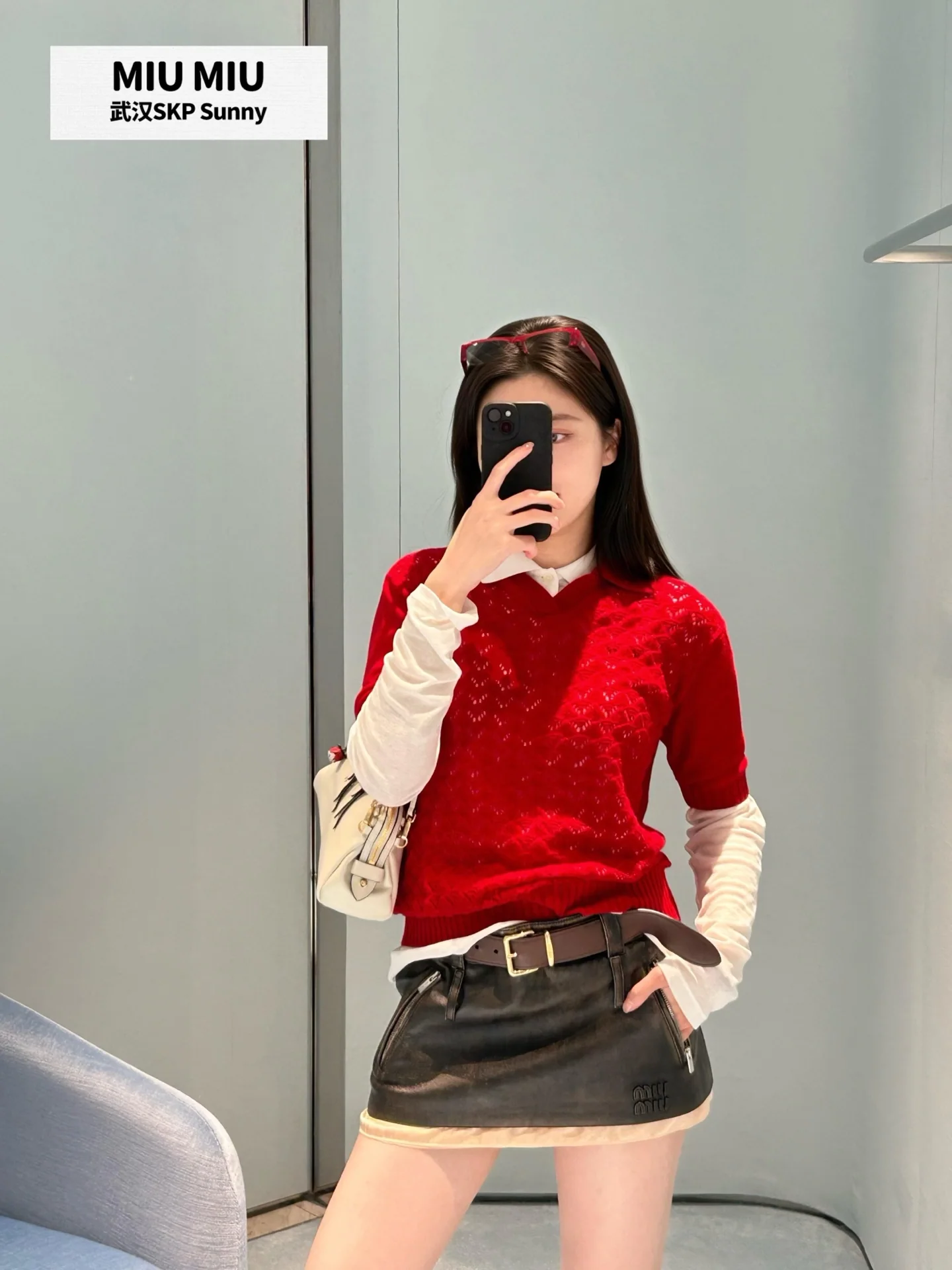 미우미우 여성 반팔 26 SS 캐시미어 상세 이미지 7
