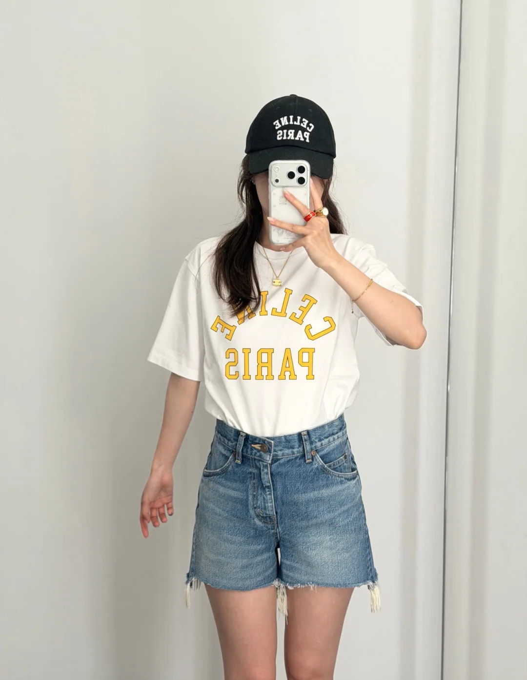 셀린느 컬러 블록 문자 프린트 반팔 티셔츠 상세 이미지 6