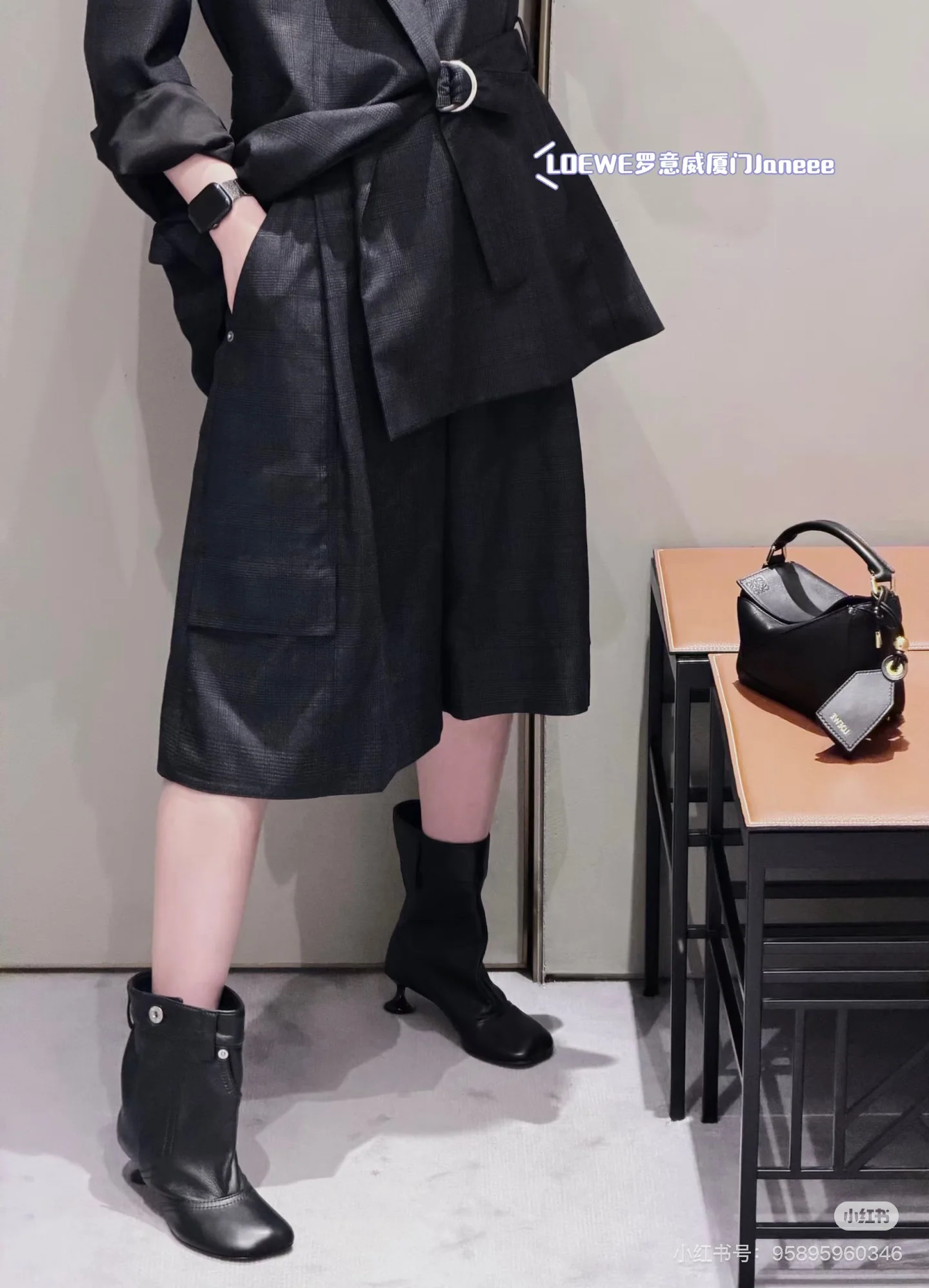 로에베 불규칙 체크 울 테일러드 세트 상세 이미지 7