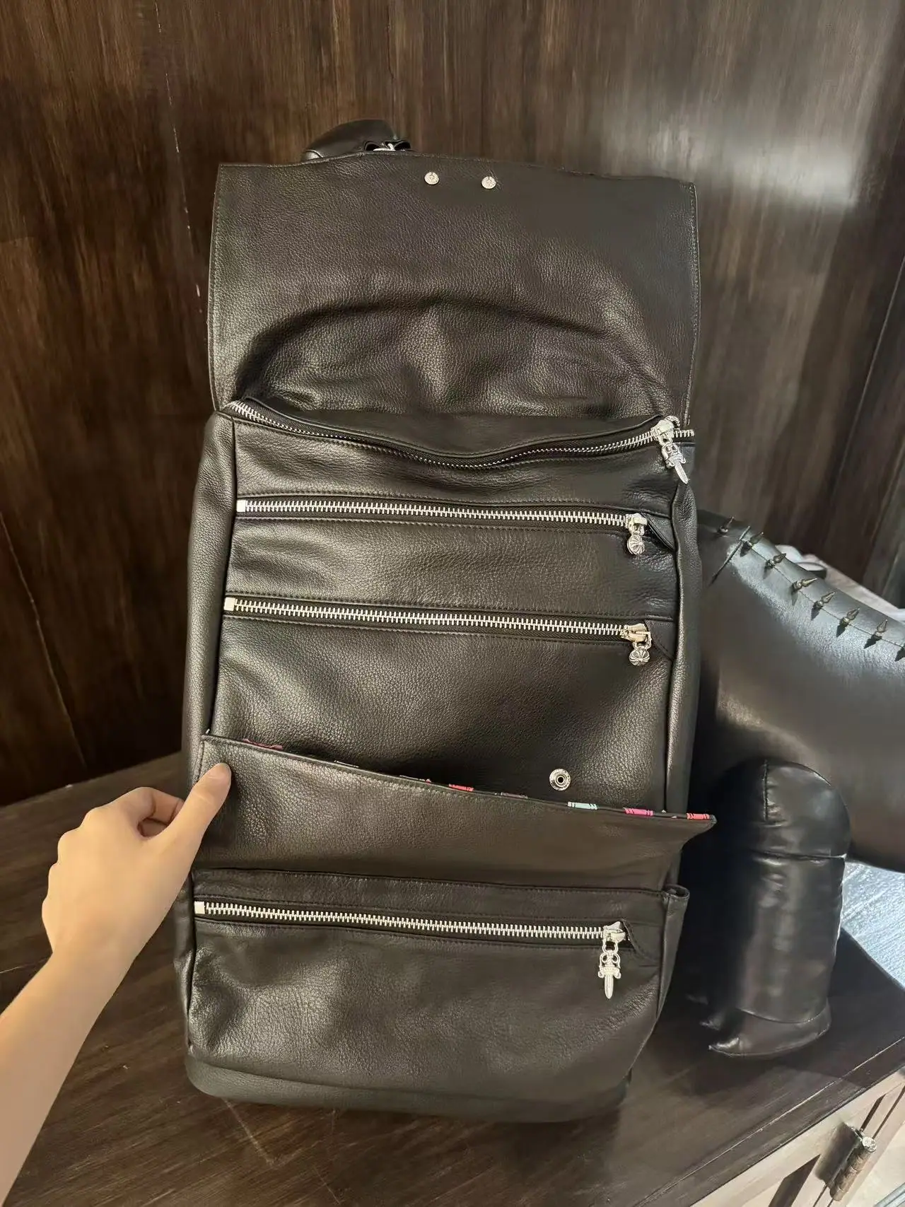 크롬하츠 컬러풀 패치워크 캔버스 백팩 상세 이미지 7