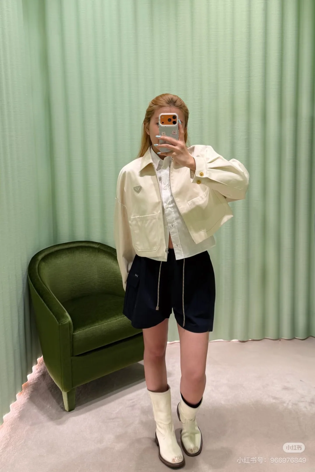 프라다 블랙 카고 여성 반바지 상세 이미지 5