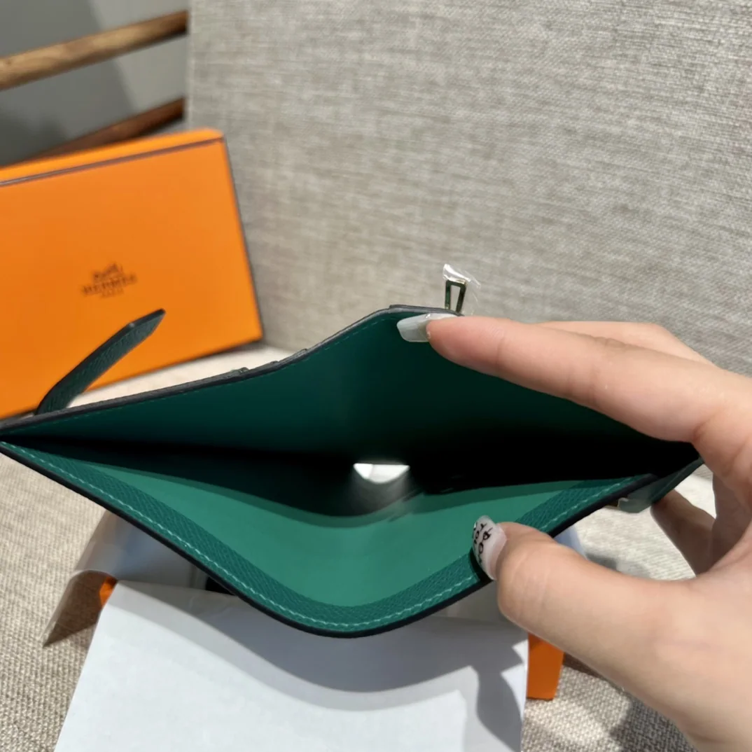 에르메스 엡솜 야자 프린트 벨벳 그린 지갑 상세 이미지 9