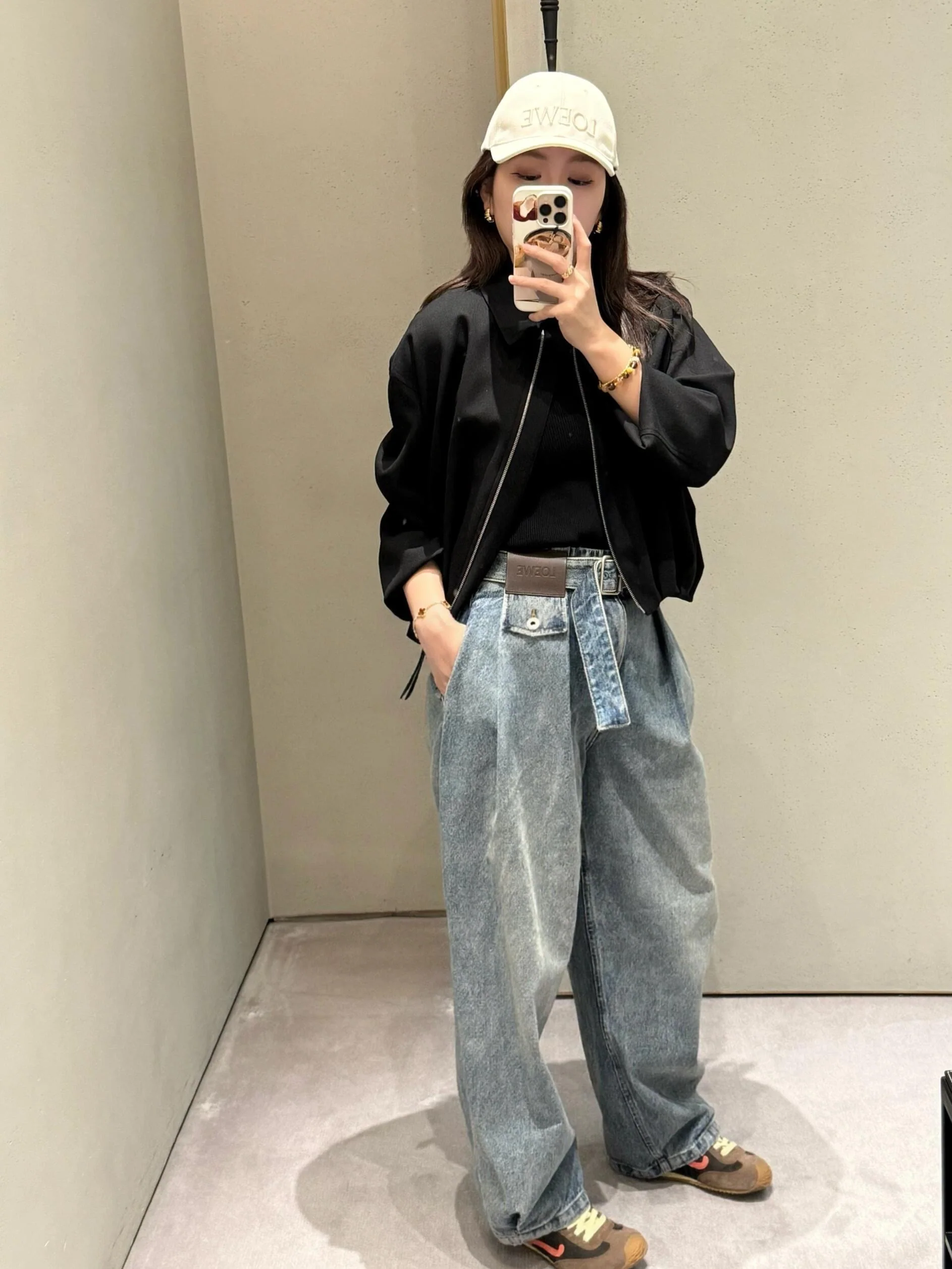 로에베 플리츠 와이드 레그 데님 팬츠 26 SS 상세 이미지 5