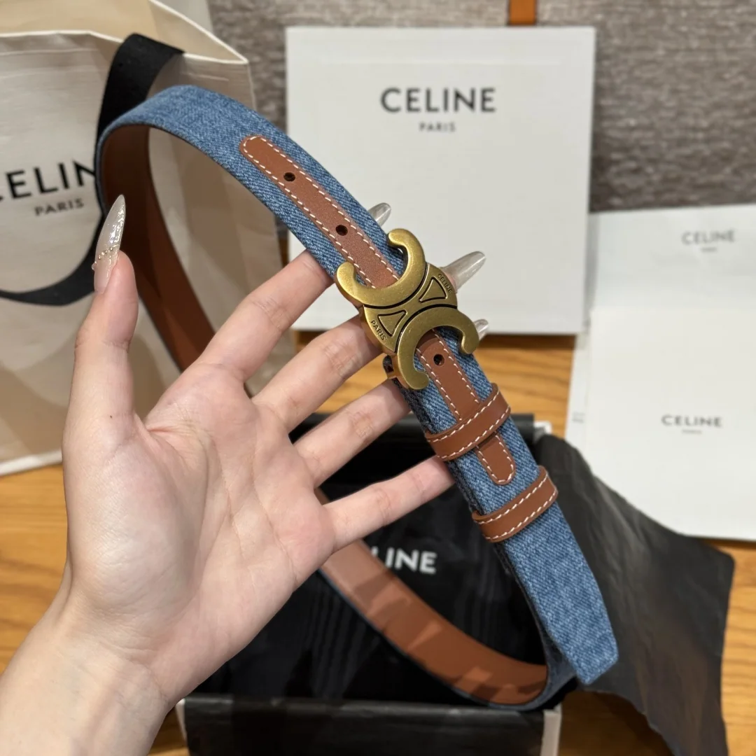 셀린느 개선문 데님 소가죽 벨트 상세 이미지 4