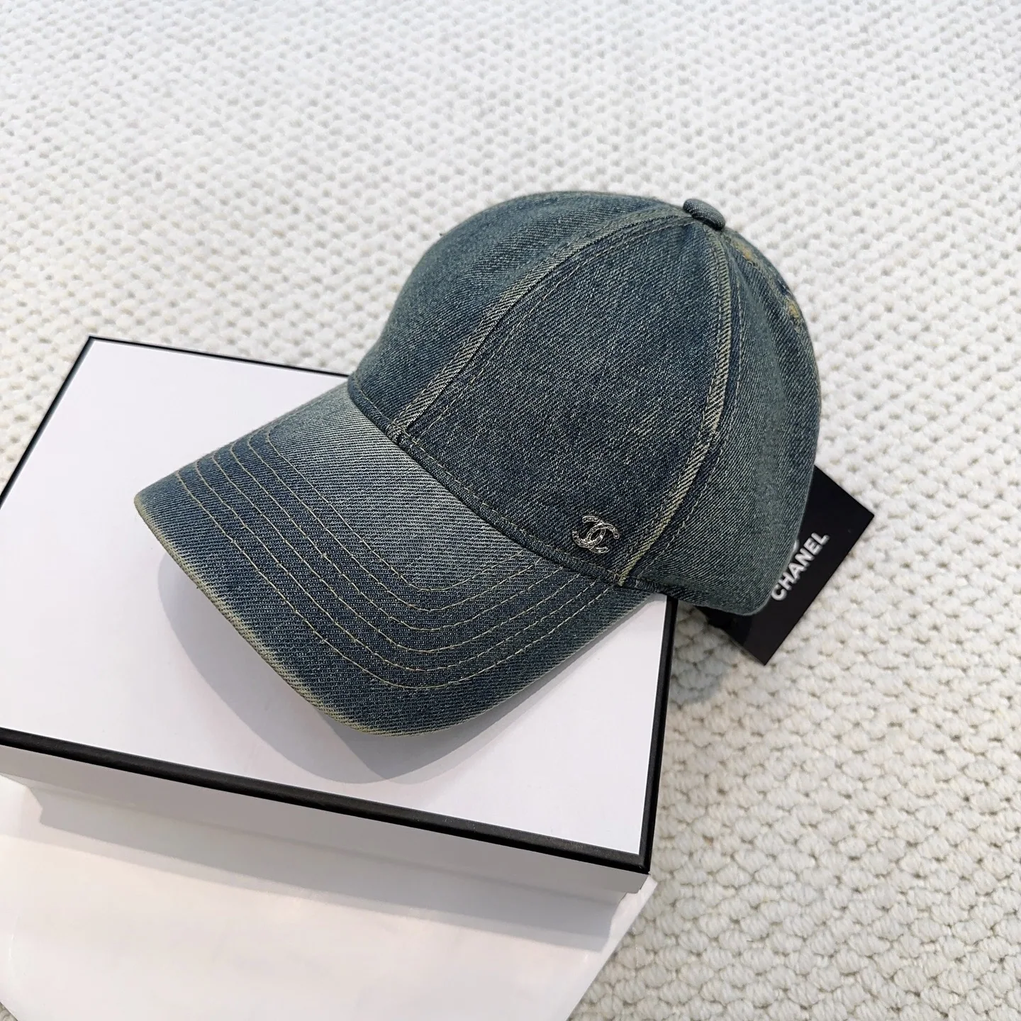 샤넬 데님 블루 빈티지 야구모자 상세 이미지 6