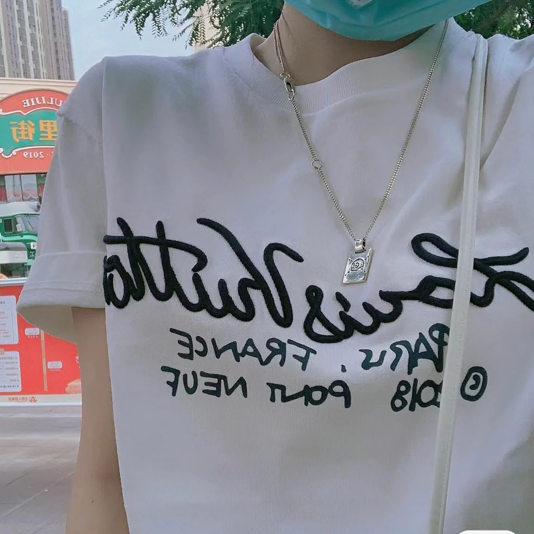구찌 고스트 스컬 엘프 스퀘어 양면 목걸이 상세 이미지 2