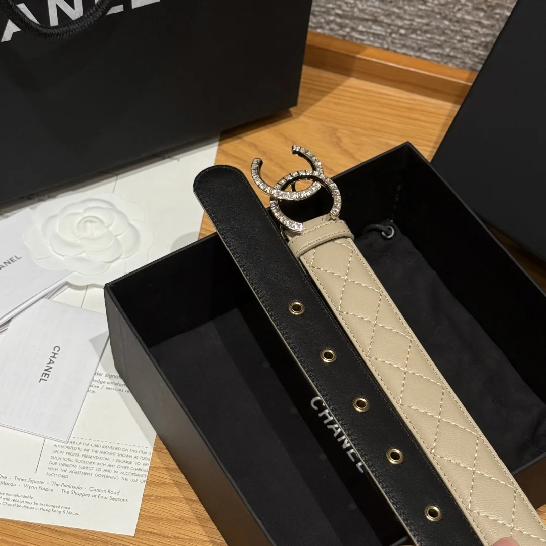 샤넬 램스킨 더블 C 메탈 로고 벨트 상세 이미지 5