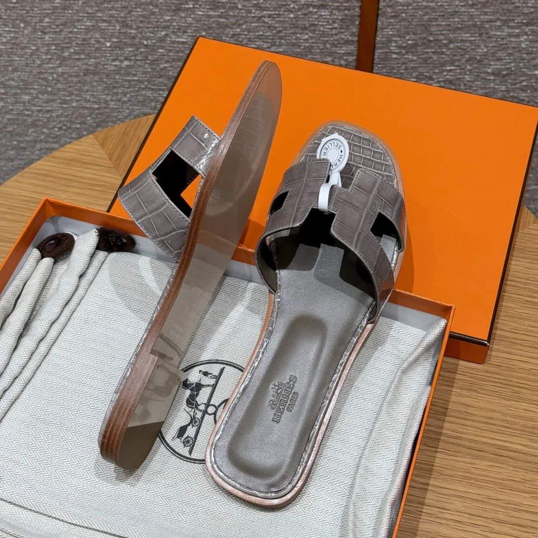 에르메스 오란 악어가죽 샌들 상세 이미지 5