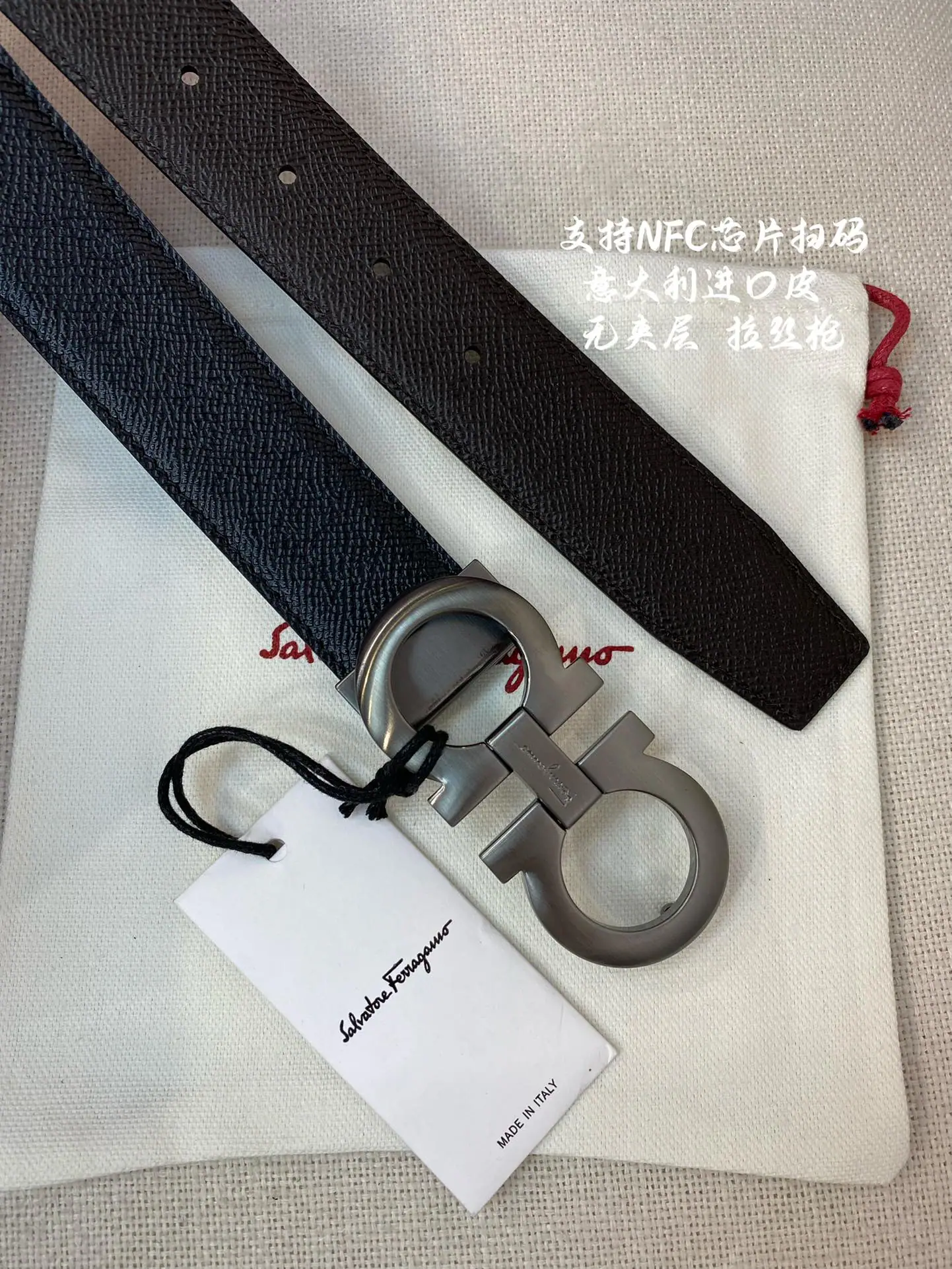 페레가모 천연 가죽 벨트 3.5 CM202500320 상세 이미지 4