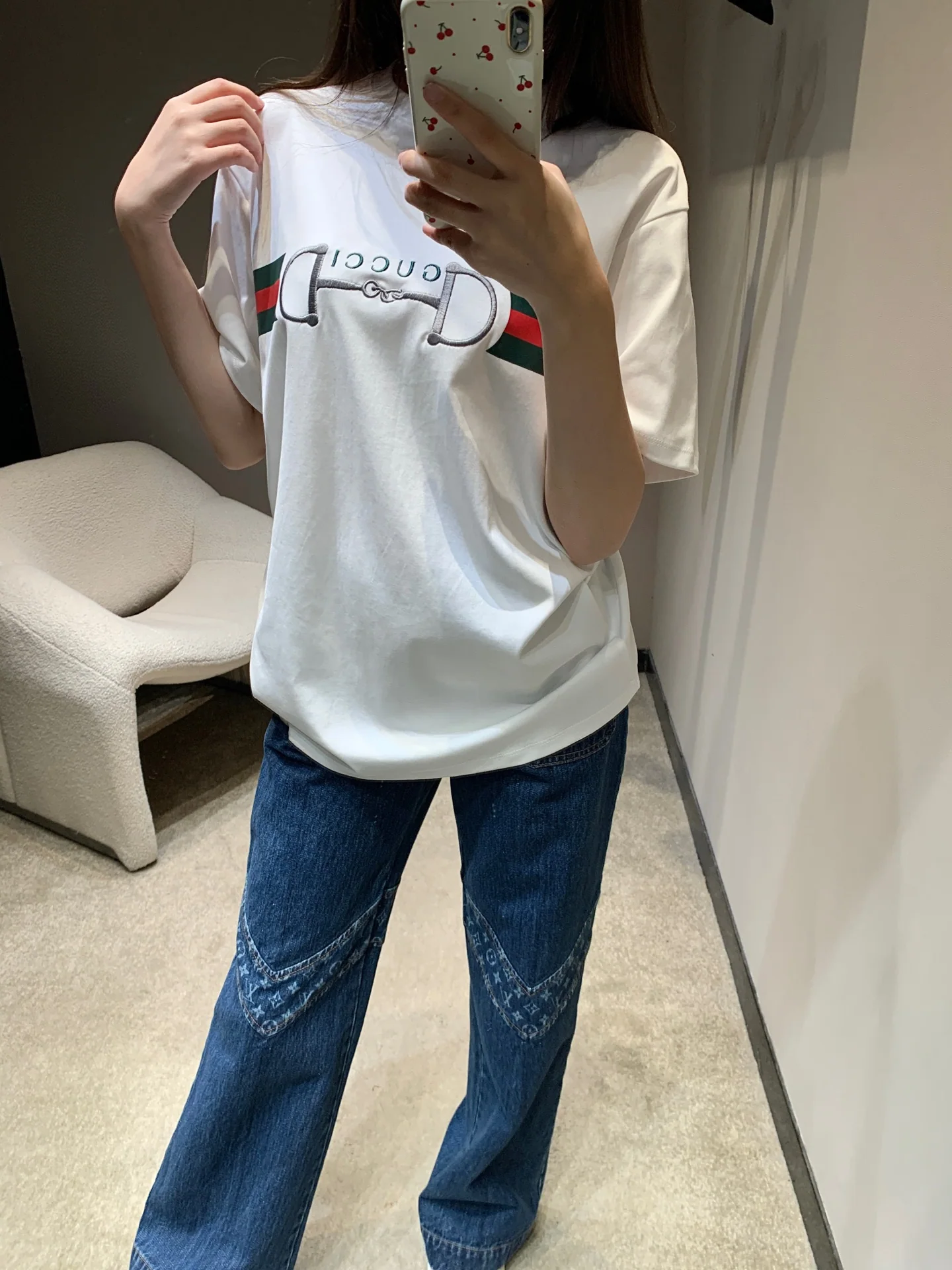 구찌 승마풍 버클 자수 크루넥 반팔 티셔츠 상세 이미지 8