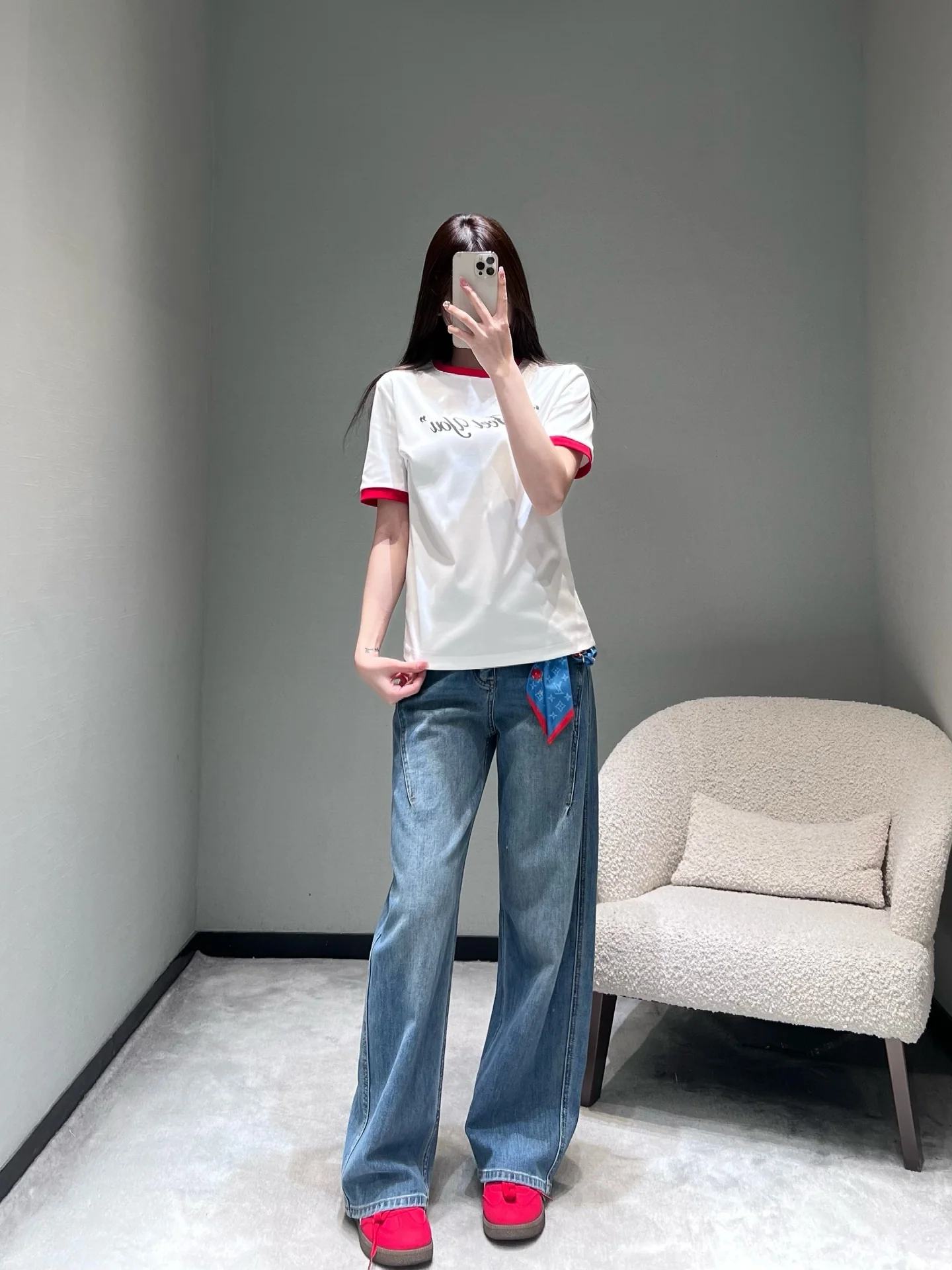 디올 카라 블록 레터 프린트 반팔 티셔츠 26 SS 상세 이미지 6