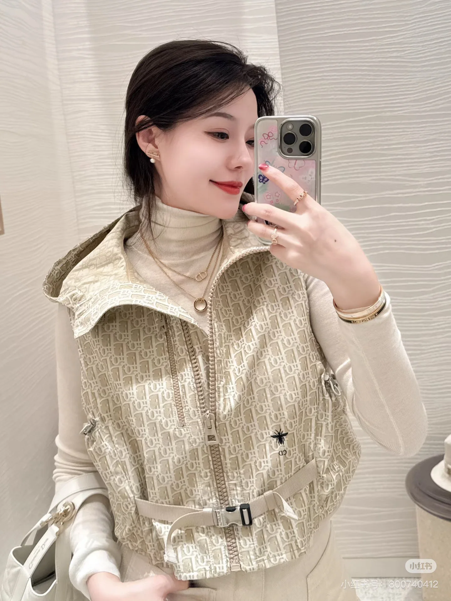 디올 모노그램 골드 자카드 여성 자켓 25 SS 상세 이미지 8