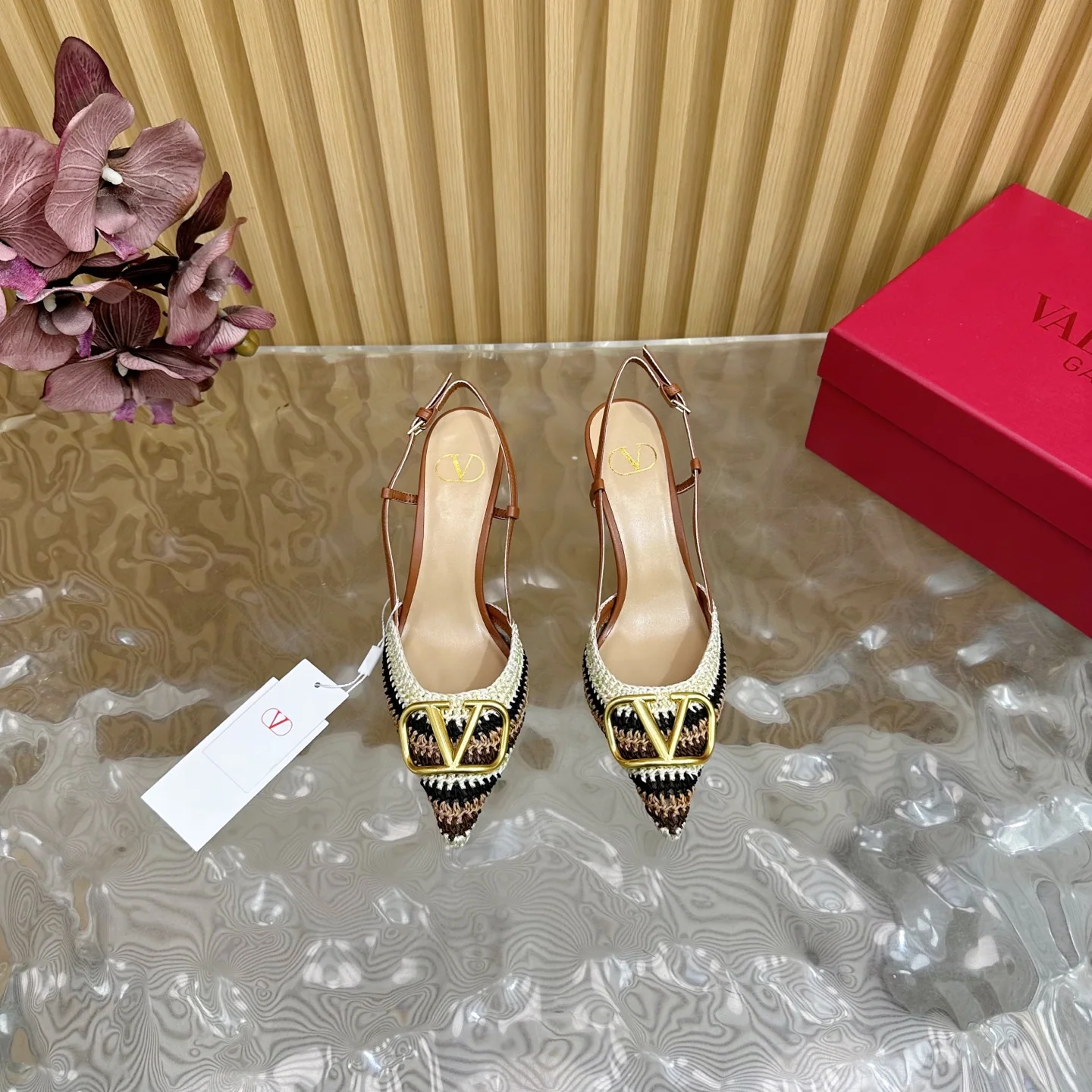 발렌티노 니트 크로셰 보헤미안 샌들 상세 이미지 4