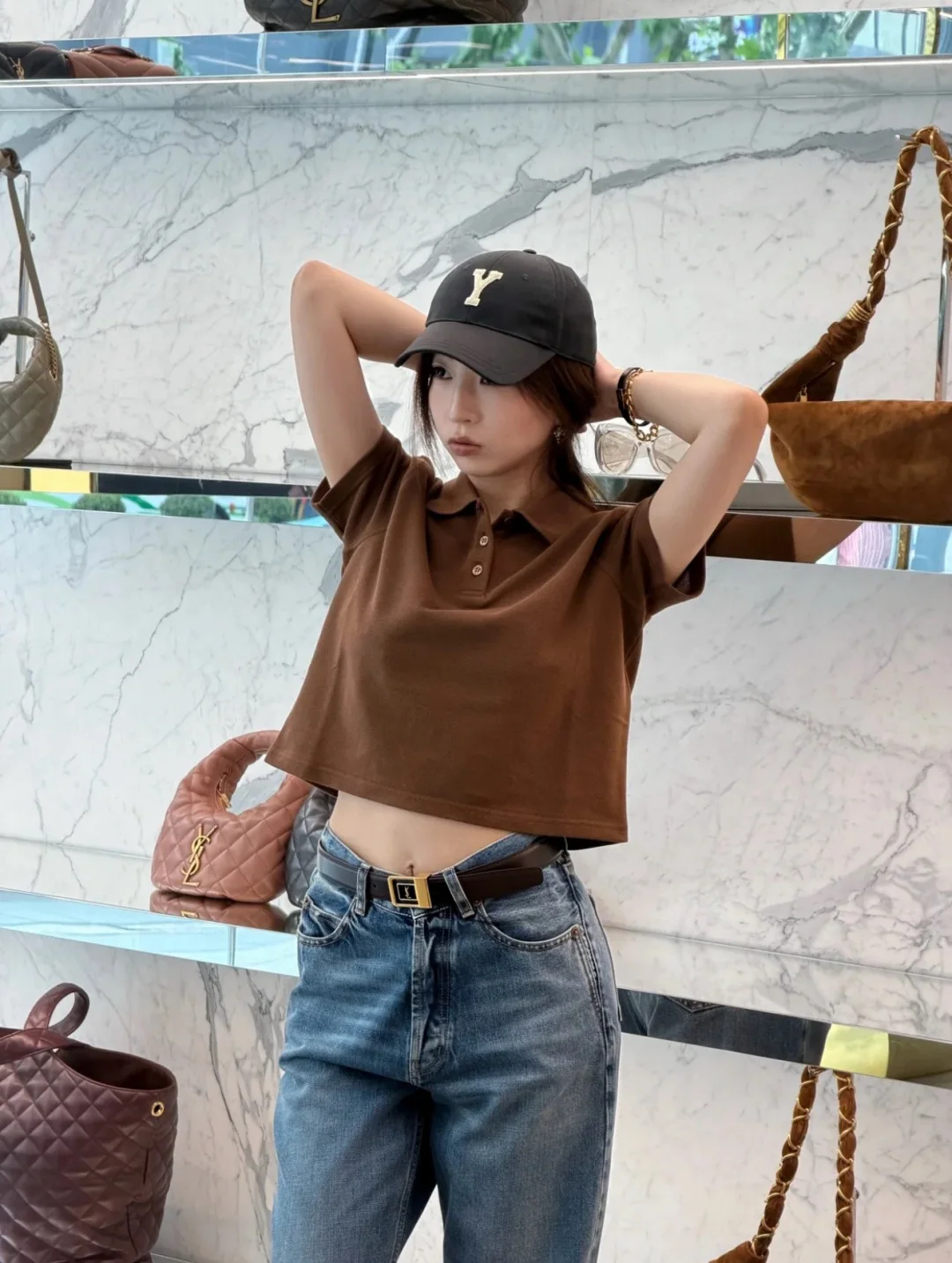 생로랑 자수 로고 카라 반팔 티셔츠 상세 이미지 7