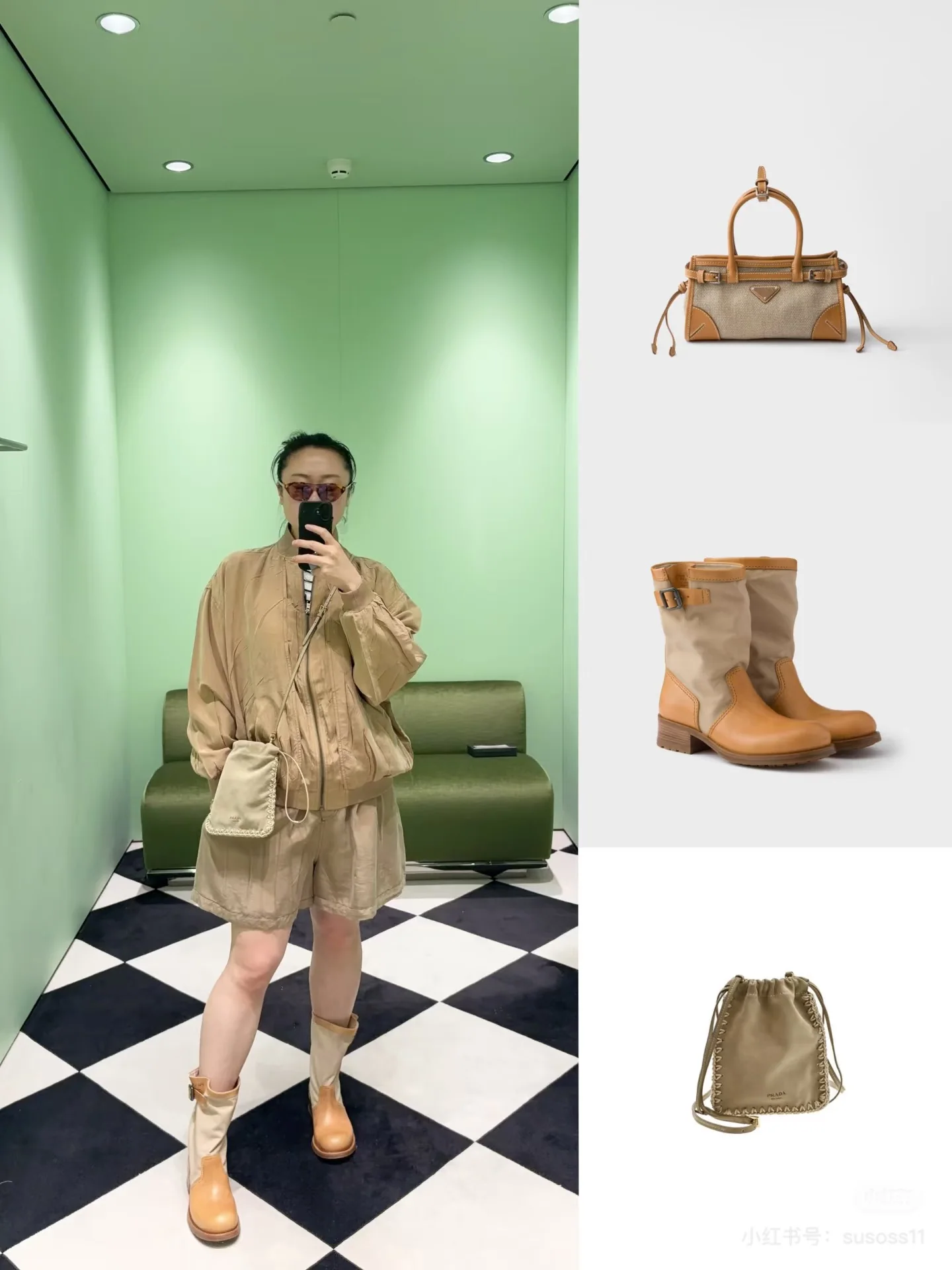 프라다 어스 컬러 데미지 가공 실크 여성 자켓 상세 이미지 3
