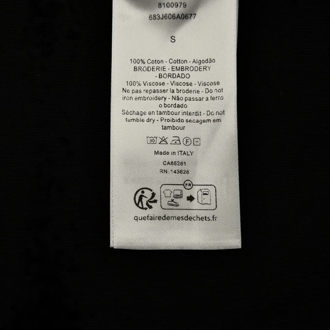 디올 자수 면 저지 반팔 티셔츠 상세 이미지 9