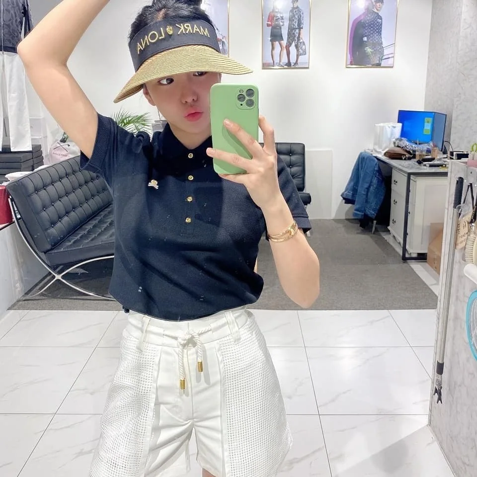 마크앤로나 하이웨스트 드로스트링 여성 골프 반바지 153949