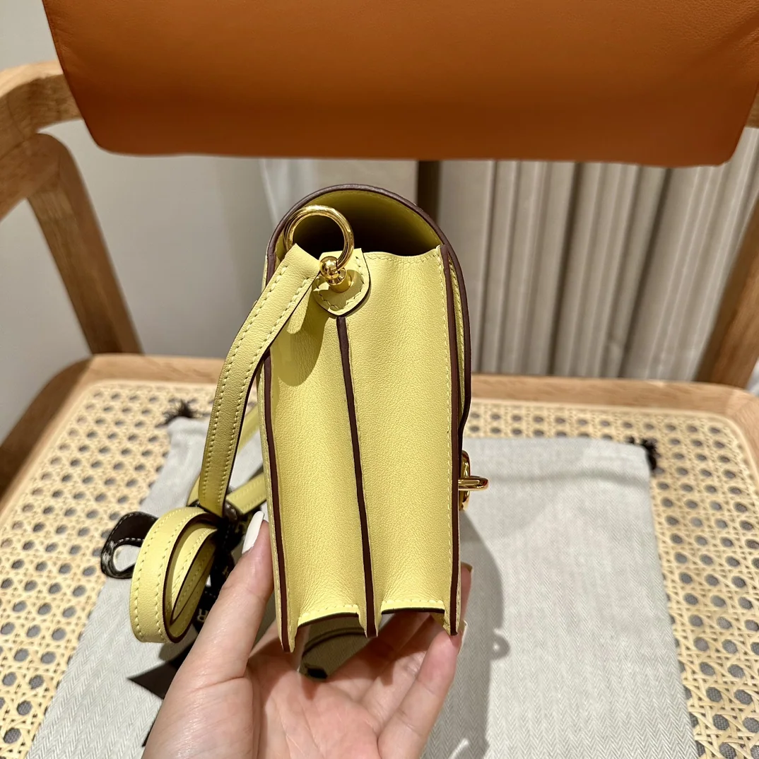 에르메스 루리스 염소가죽 골드 장식 핸드백 19 CM 상세 이미지 5