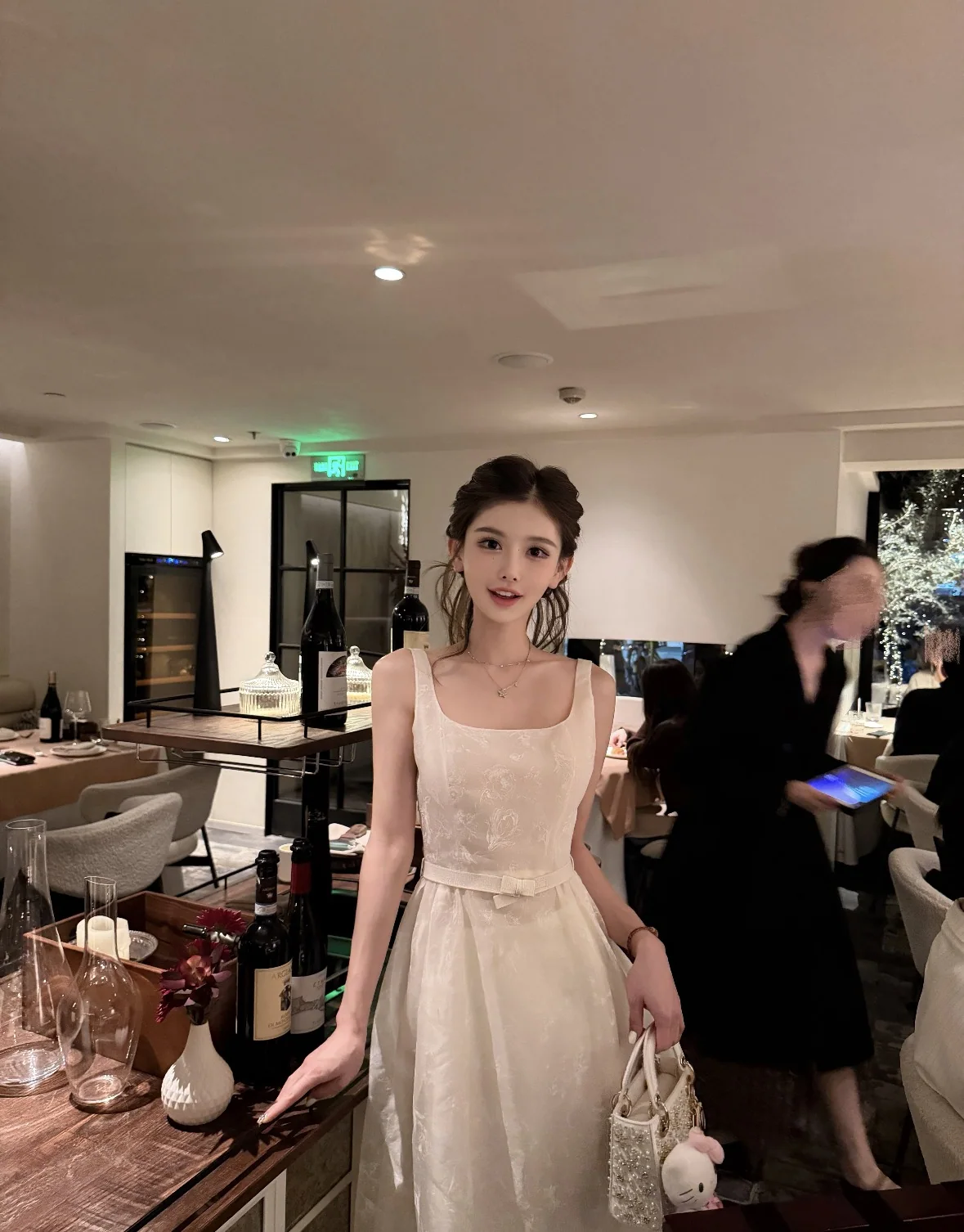 디올 화이트 문라이트 자카드 슬립 원피스 상세 이미지 1