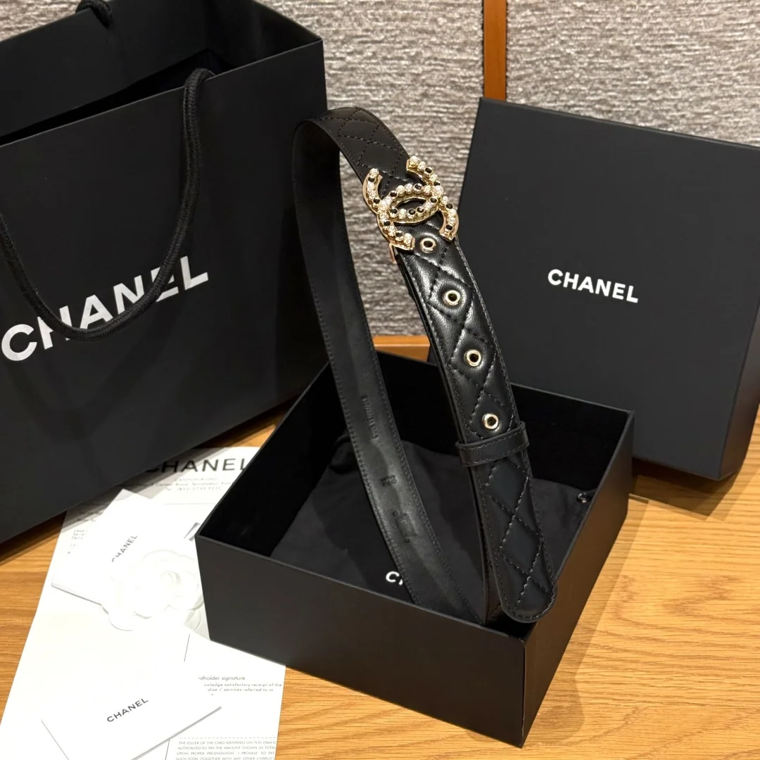 샤넬 램스킨 더블 C 로고 벨트 상세 이미지 4