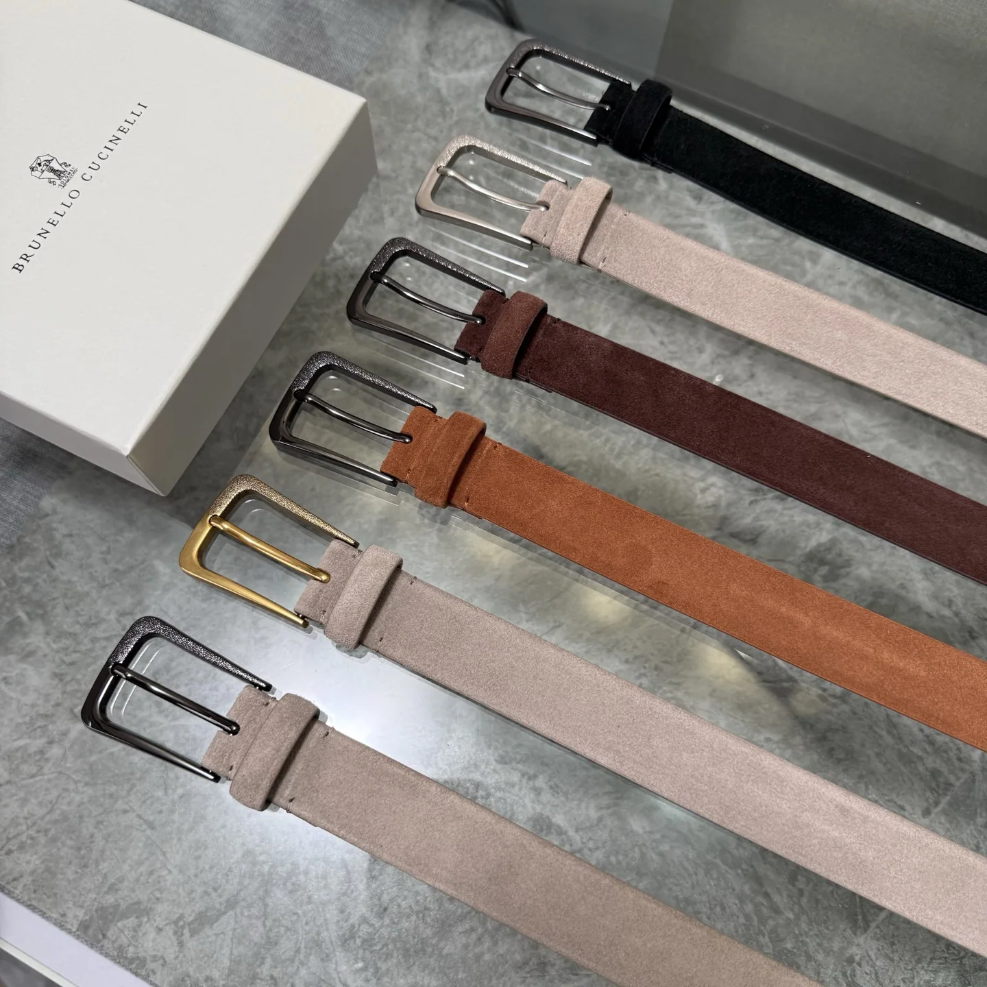 브루넬로쿠치넬리 와이드 소가죽 벨트 상세 이미지 7