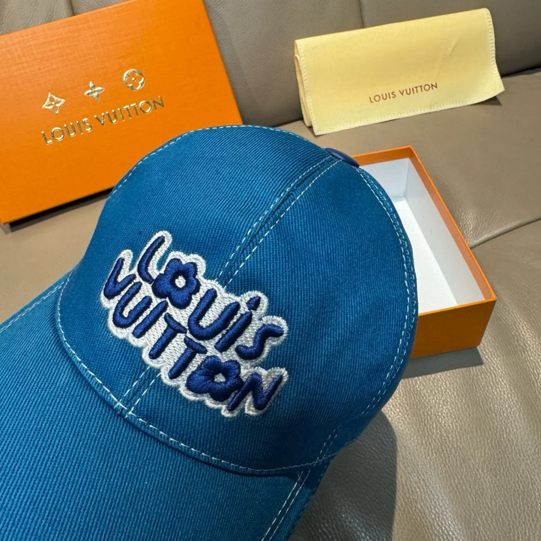루이비통 LV 자수 캔버스 소가죽 야구모자 상세 이미지 5