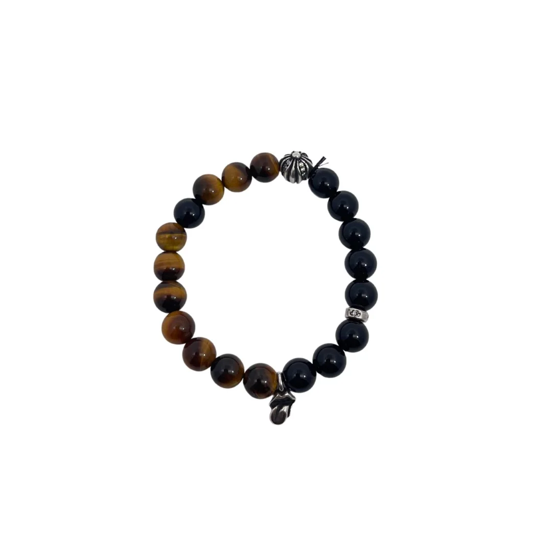 크롬하츠 블랙 아게이트 앰버 실버 크로스 팔찌 상세 이미지 2
