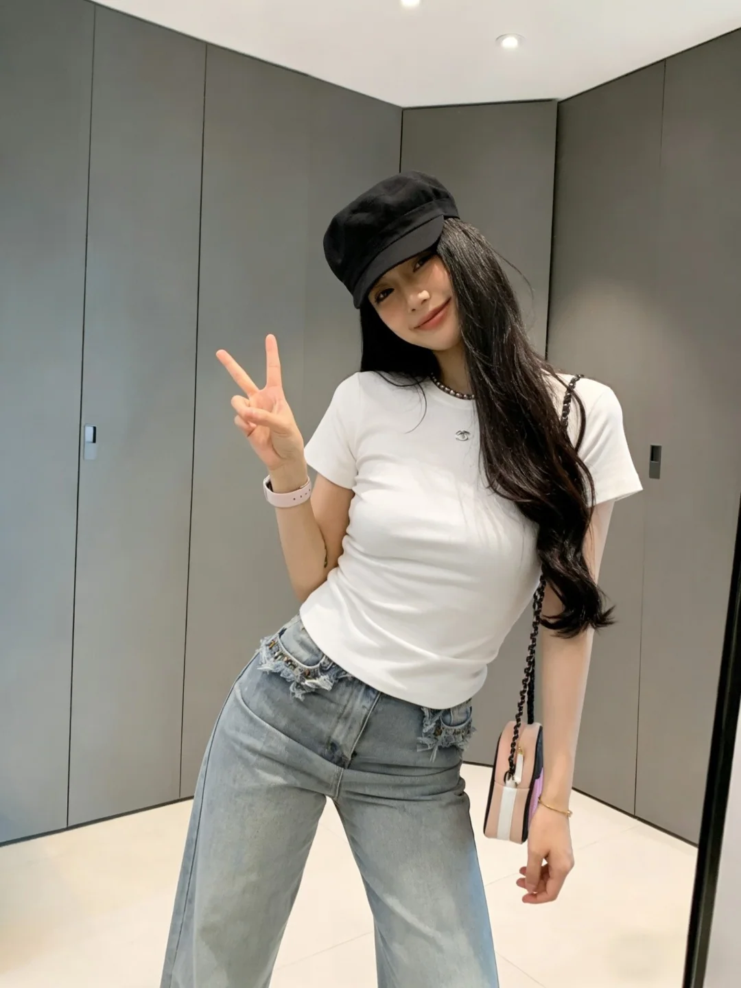 샤넬 여성 반팔 티셔츠 3 종 세트 상세 이미지 8