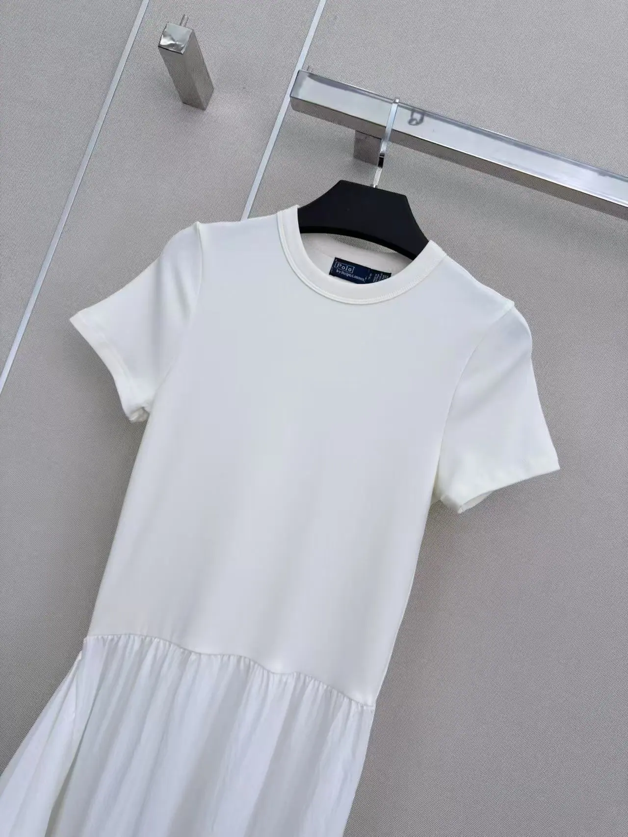 폴로 반소매 패치워크 원피스 상세 이미지 3
