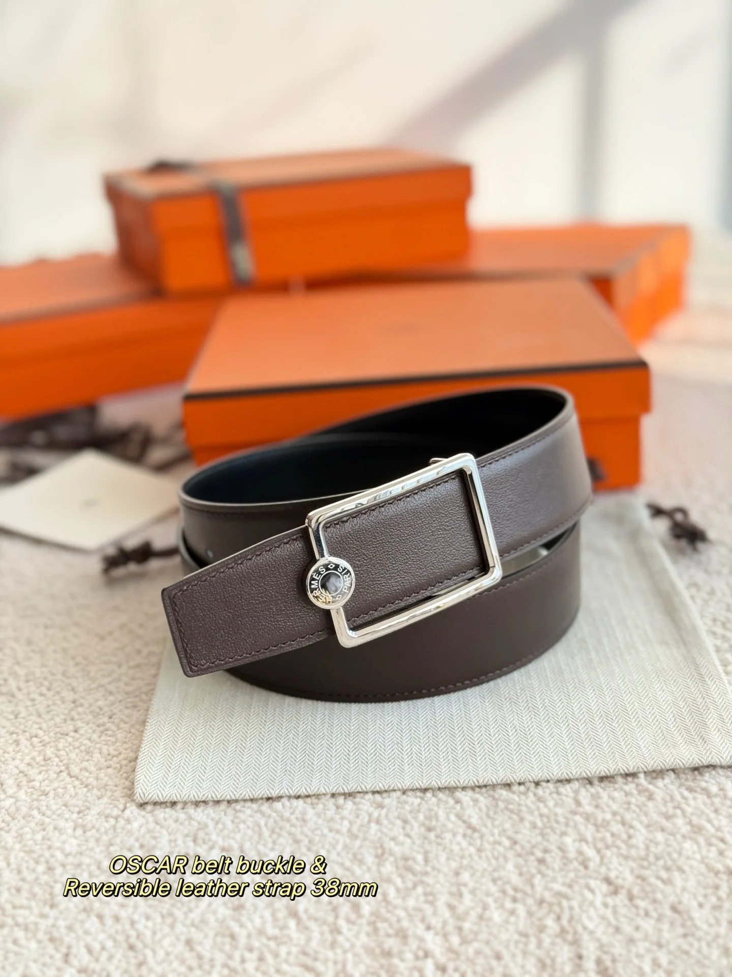 에르메스 오스카 양면 스위프트 가죽 벨트 상세 이미지 7